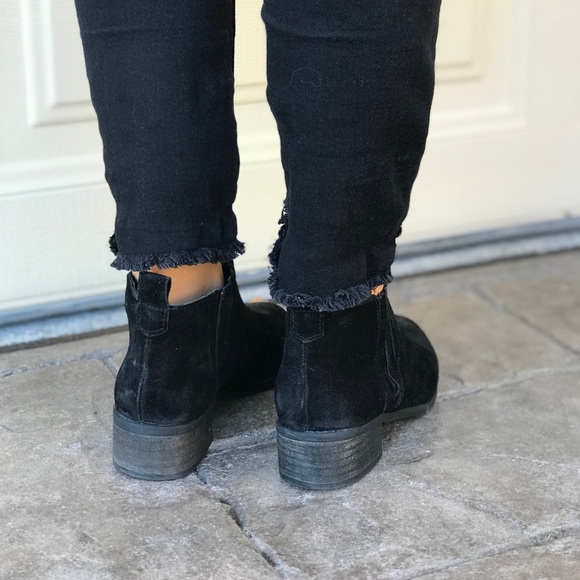 NIB Distressed Genuine Suede Burnished Ankle Boot - Picture 5 of 8